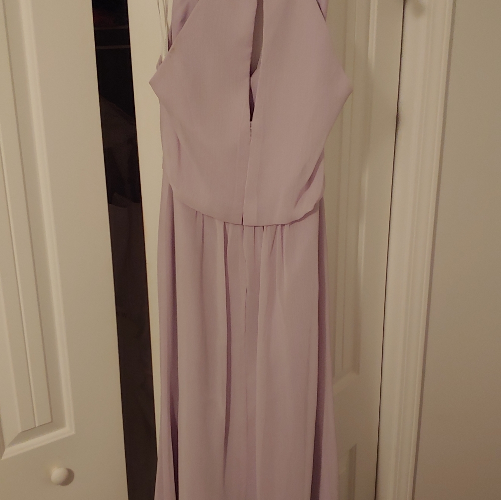 Bridesmaid Dress, long, cowl neck, summer/fall color-lavendee